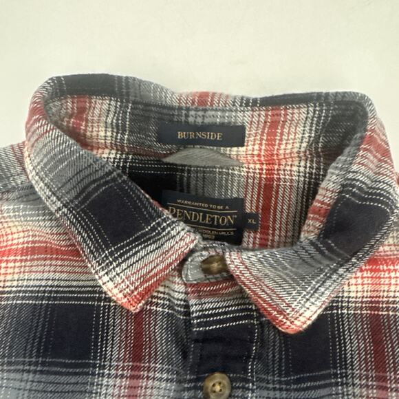 Pendleton Burnside Flannel Shirt Mens XL Flap Pockets Plaid EUC Collared - Picture 3 of 8